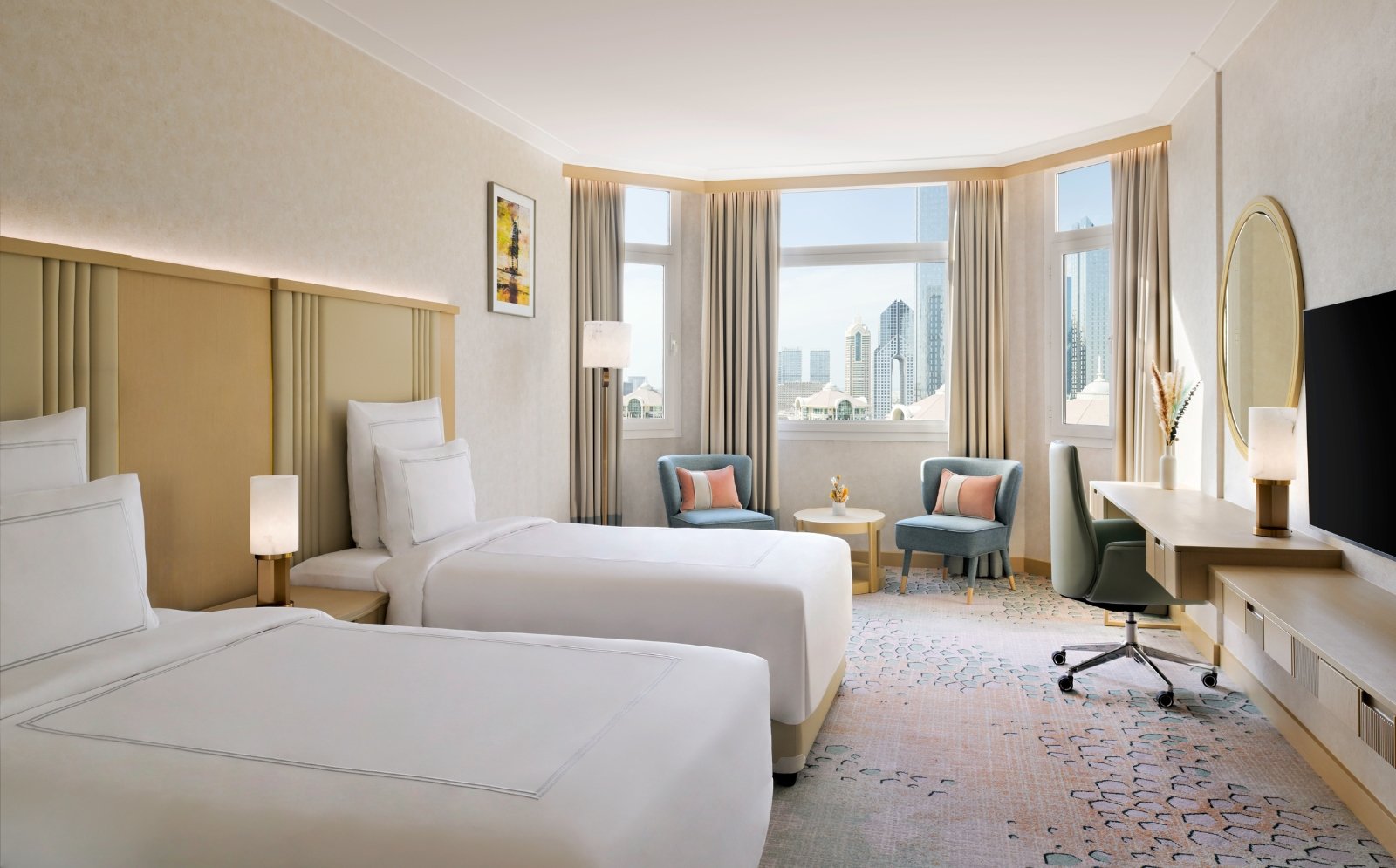 Twin room with city view